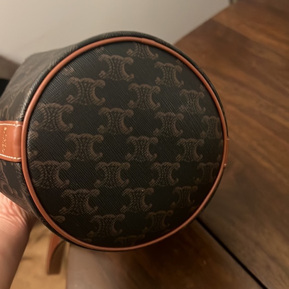 Celine small drawstring bag in triomphe canvas and calfskin - Picture 4 of 6